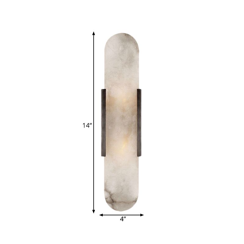 2 Bulbs Bar Flush Mount Colonial Gold/Black Marble Wall Sconce Lighting for Dining Room