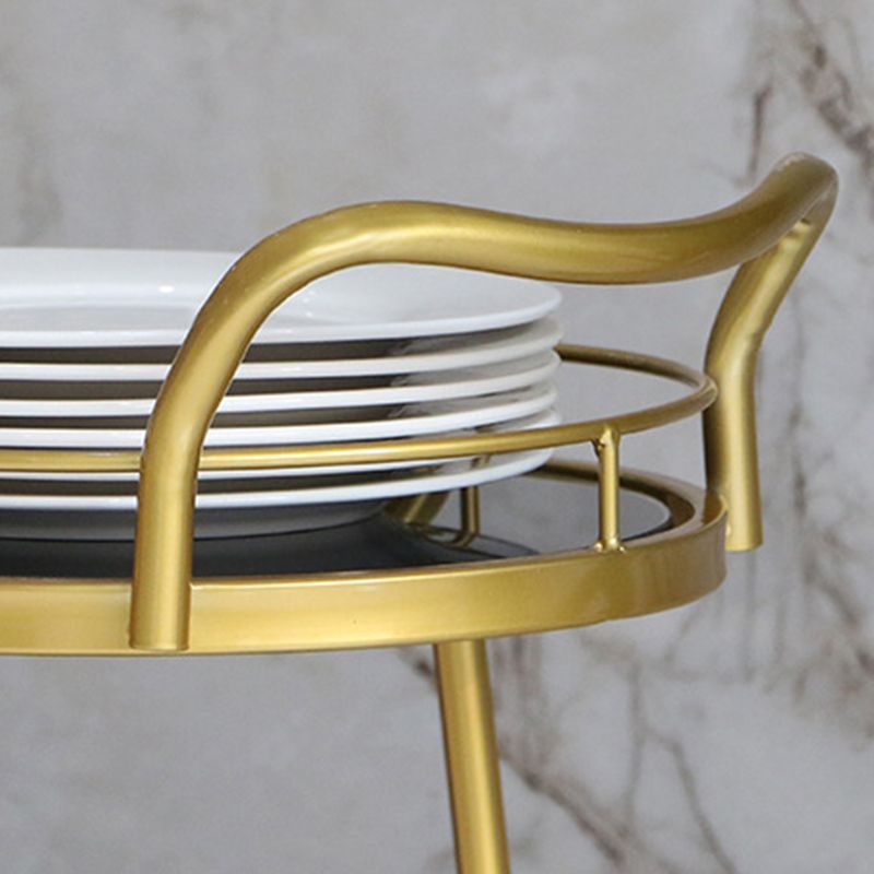 Modern Style Oval Prep Table Rolling Metal Prep Table for Kitchen