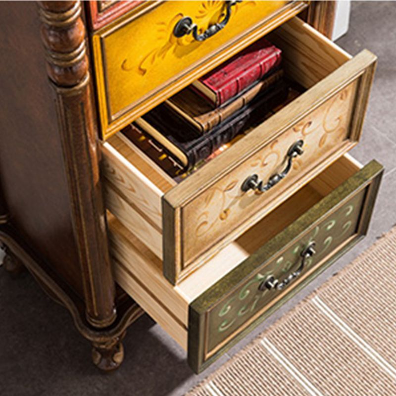 Traditional Style Vertical Lingerie Chest Wooden Storage Chest Dresser for Bedroom