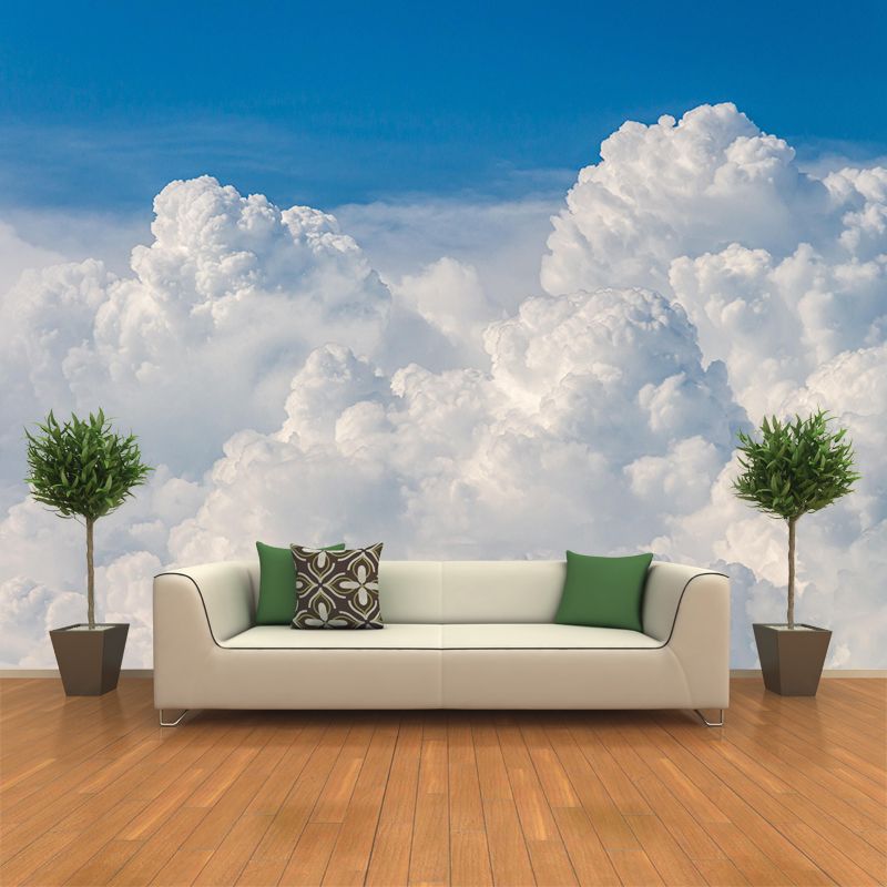 Sky Landscapes Mural Contemporary Wall Covering Light Color for Living Room