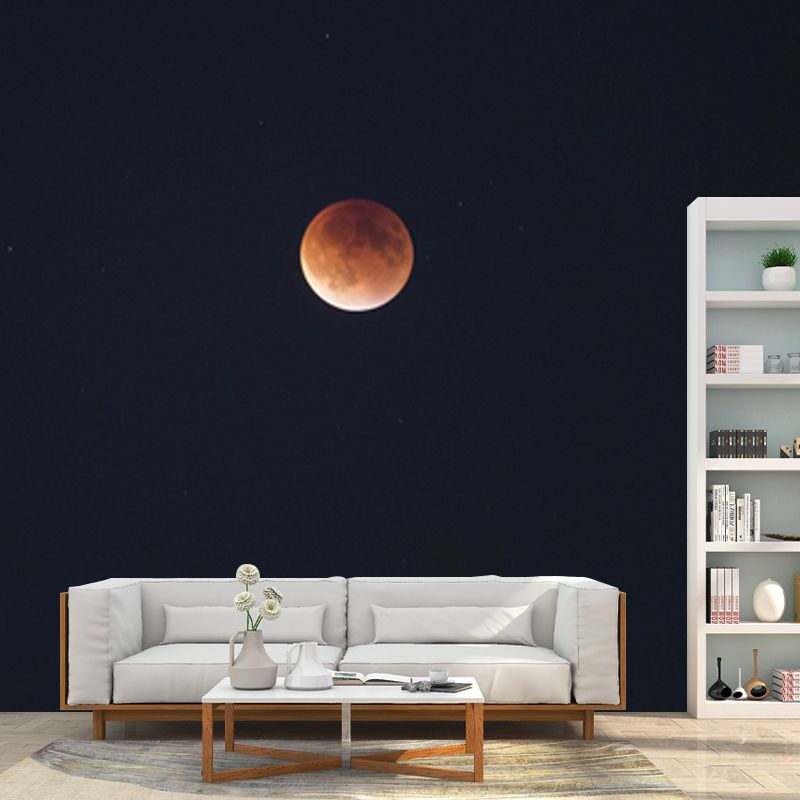 Photography Waxing Moon Mural Decal Full-Size Wall Covering for Bedroom, Custom Print