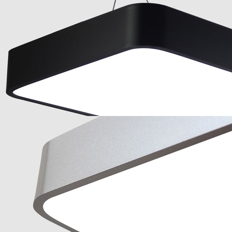 Rechthoekig metaalhangend plafondlicht Minimalistische hanglampverlichting voor kantoor