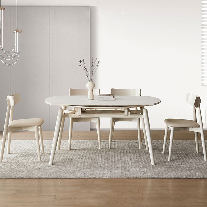 Modern 1/4/5/7 Pieces Dining Set Rectangle Stone Collapsible Dining Table for Dining Room