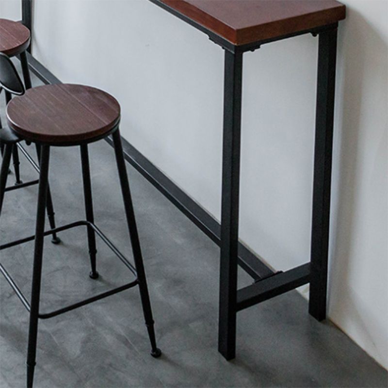 Industrial Style Solid Wood Bar Table Rectangle Bar Height Bar Dining Table