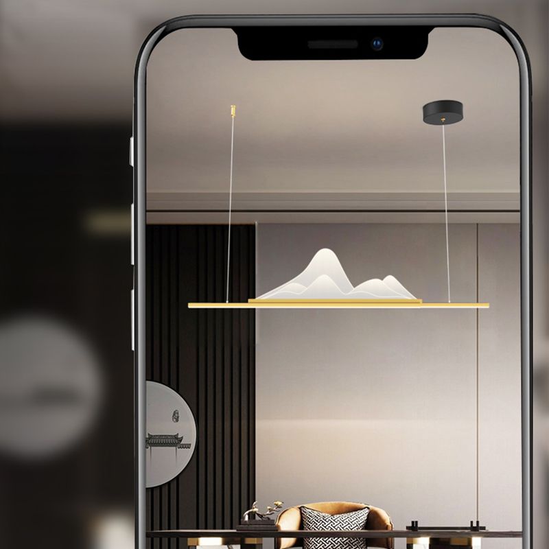 Iluminación de colgante de metal moderno Luz de colgante lineal de 1 luces