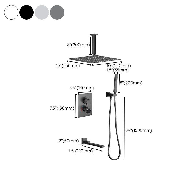 Modern Shower System Dual Shower Head Slide Bar Thermostatic Wall Mounted Shower Set