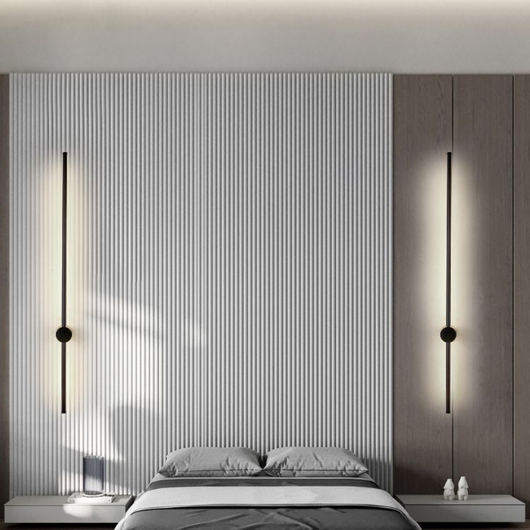 Linear Shape Metal Wall Lighting Idea Modern Style 1 Light Wall Light Sconce