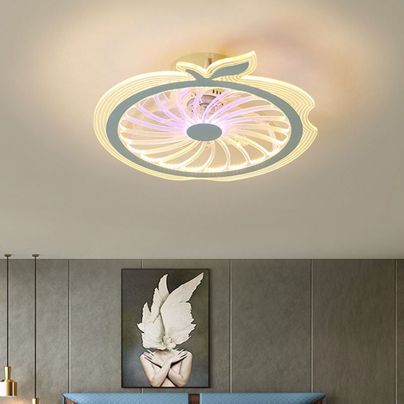 Apple Figure Semi Flush Mount LAMPE MODERNE MODERNE VENTEUR DE PLAFIER LED ACRYLIQUE MODERN