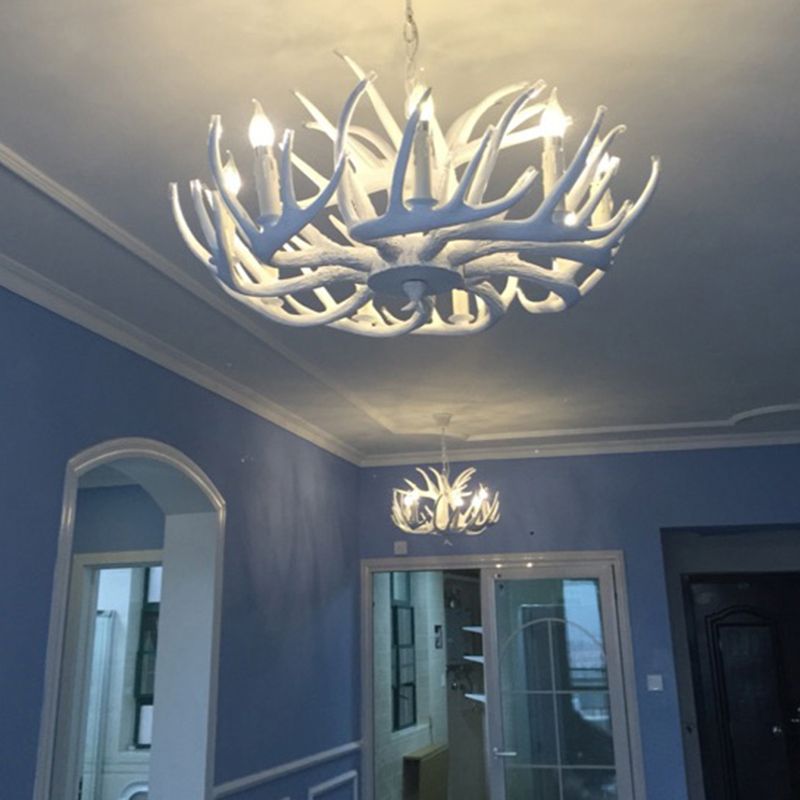 Lustre artificiel en lustre en lustre rustique Lumière suspendue avec conception de bulbe exposée