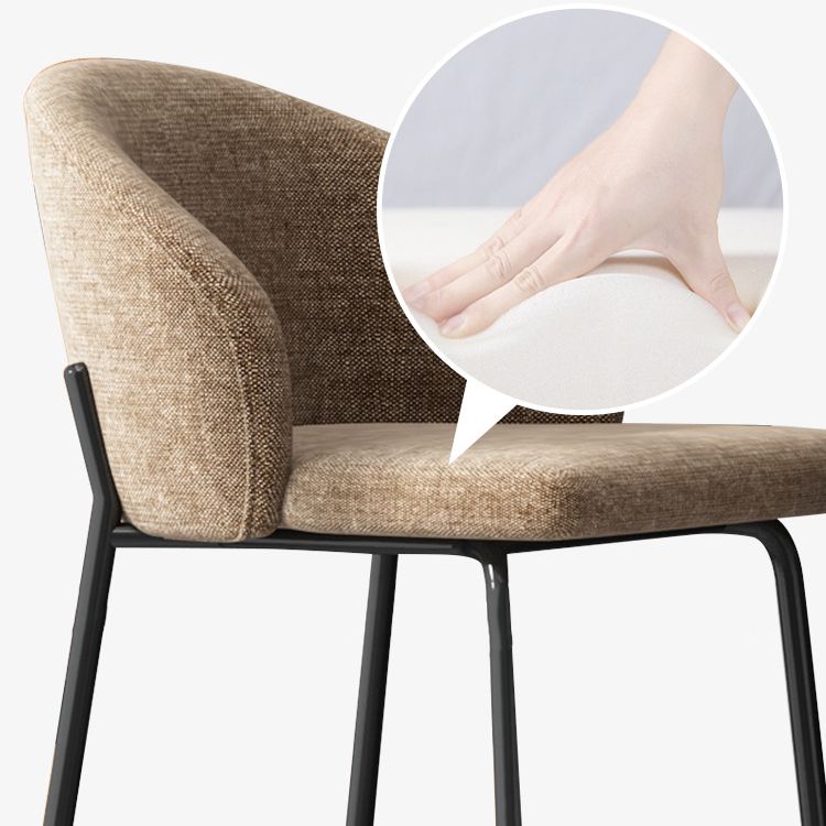 Contemporary Style Metal Armless Bar-stool Linen Counter Bar Stool for Kitchen