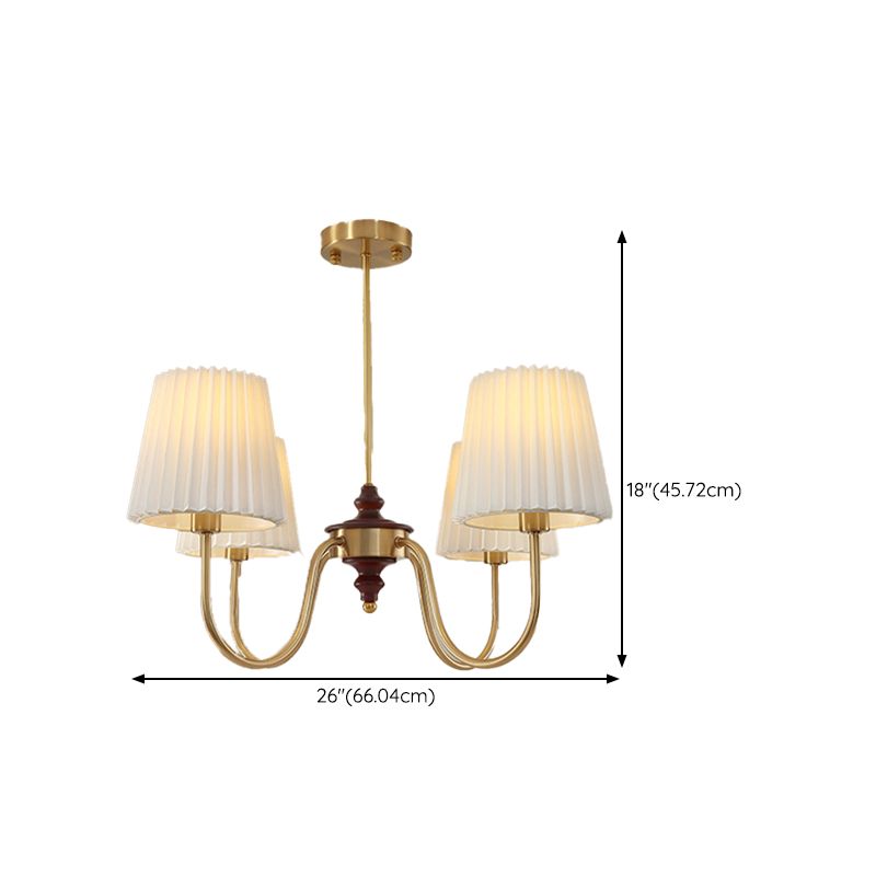 French Style Ceiling Light Cylinder Shape Ceiling Lamp with Fabric Shade for Bedroom