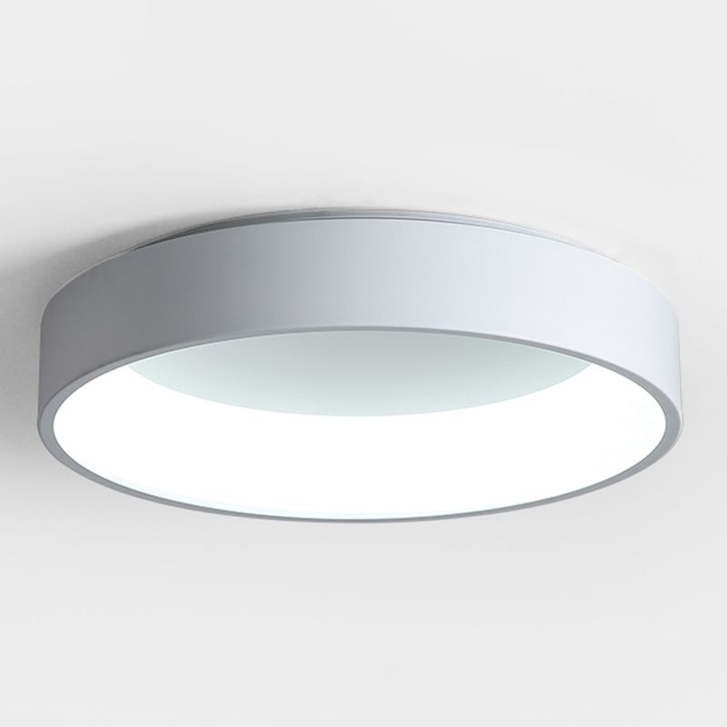 Plafonnier LED de forme ronde macaron moderne en aluminium 1 lumière encastré pour le salon