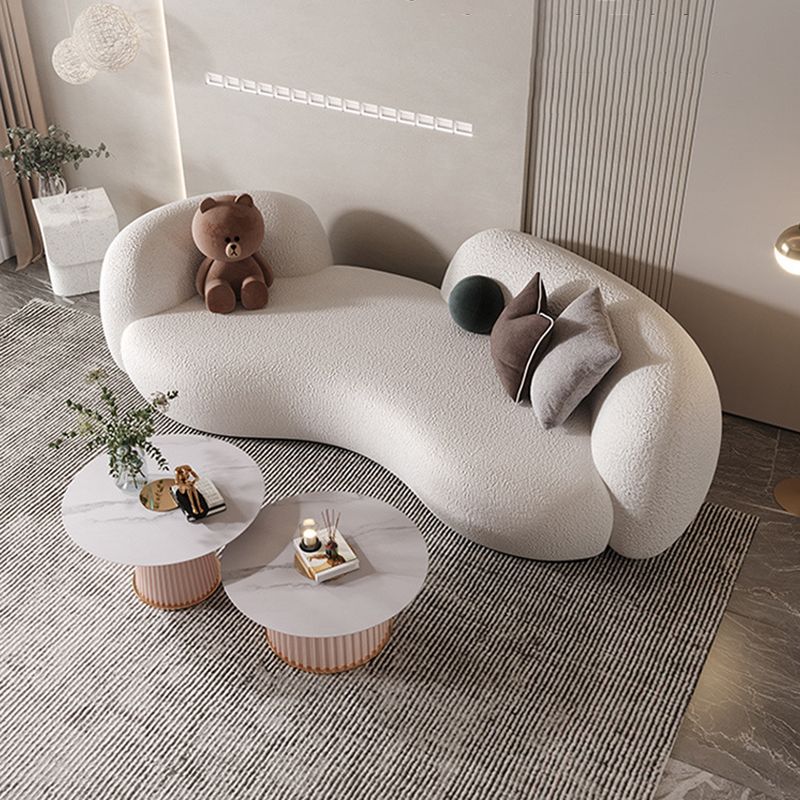 Contemporary Tight Back Sofa Tuxedo Arm Curved Sofa for Living Room