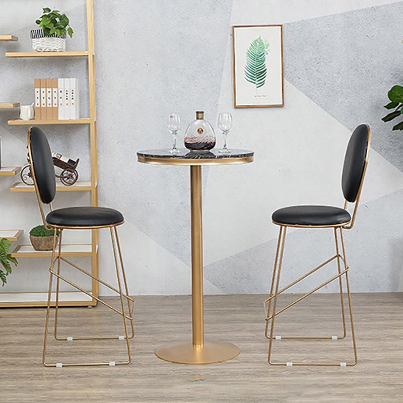 Fixed Counter Set Industrial 1/2/3 Pieces Faux Marble Bar Table Set for Home Use