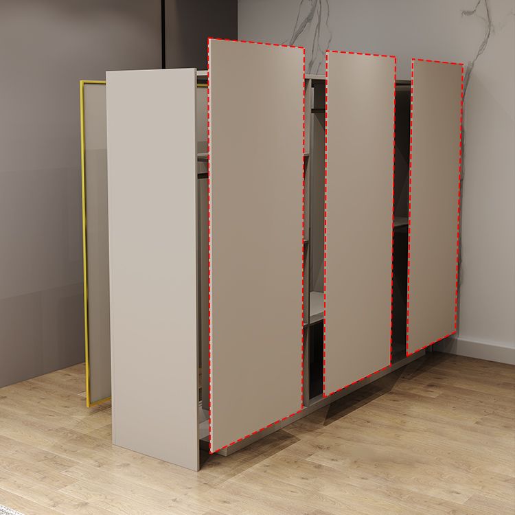 Contemporary Style Wardrobe Wooden Bedroom Wardrobe Closet with Clothes Rail