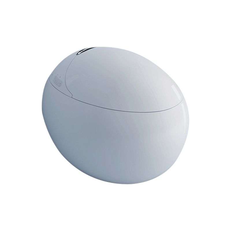 Round Heated Seat Smart Toilet Antimicrobial Foot Sensor Floor Mount Bidet