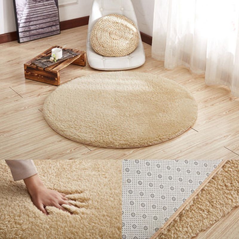 Casual Bedroom Rug Multi Colored Plain Area Carpet Synthetics Pet Friendly Anti-Slip Backing Easy Care Rug