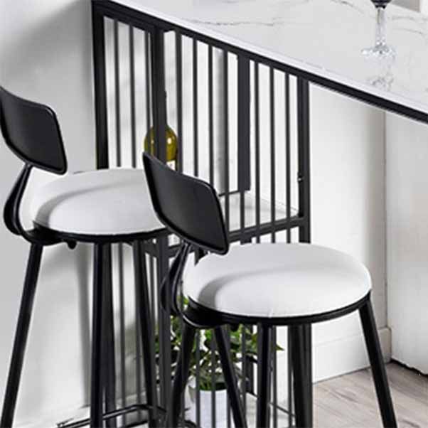 Living Room Glam Counter Height Set 1/2/3 Pieces Marble White Top Bistro Set