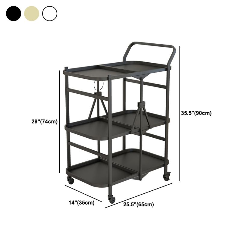 35.43"H Modern Rolling Prep Table Rectangular Metal Prep Table for Home Use