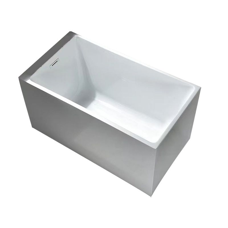 Contemporary Rectangle Acrylic Bathtub Freestanding Soaking Bathtub