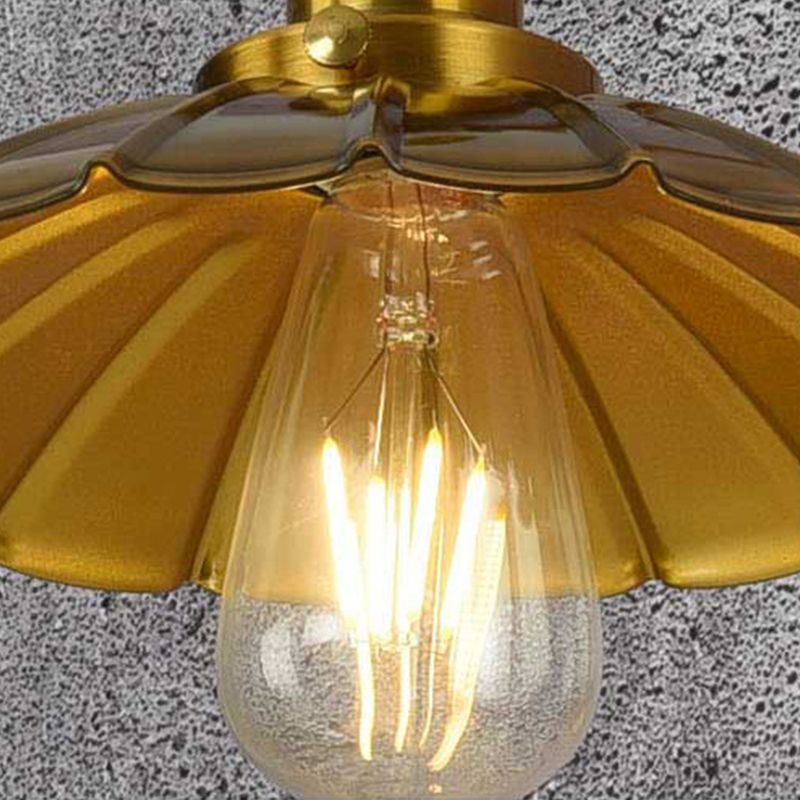 1 Light Wall Mount Lighting Industrial Wall Mounted Lamps in Gold for Living Room