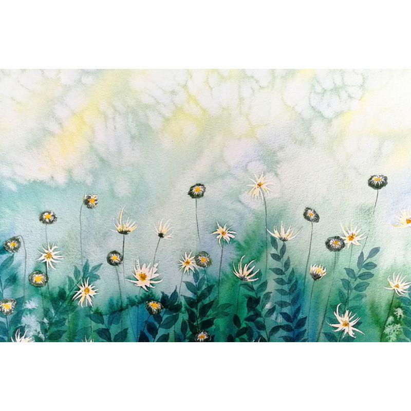 Tranquil Nature Scenery Mural Wallpaper for Dining Room Botanical Wall Decor, Customised