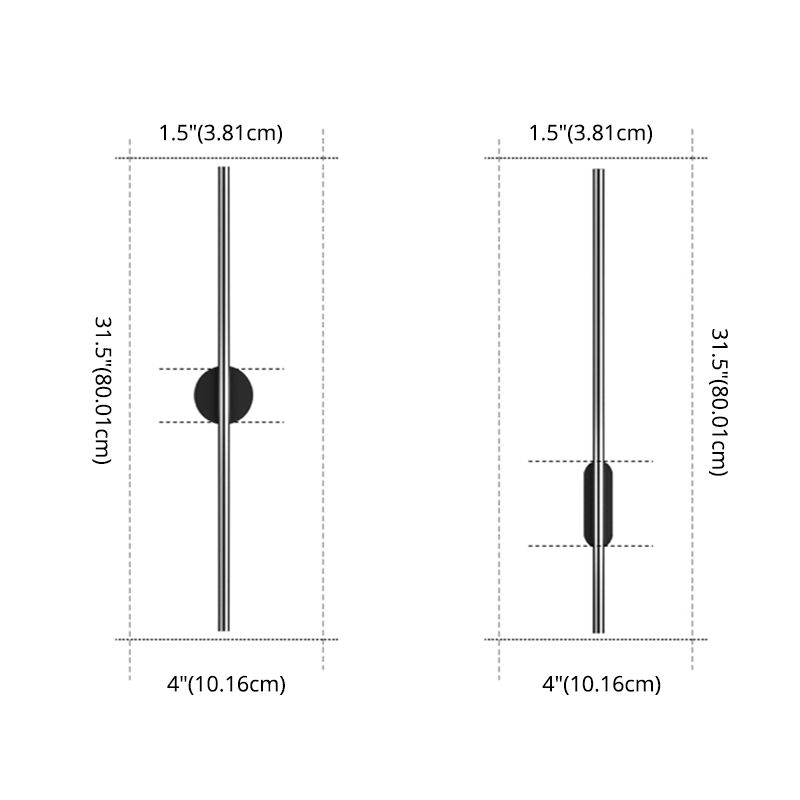 Metal Linear Wall Mounted Light Fixture Modern Minimalist Style Wall Light Sconces for Living Room