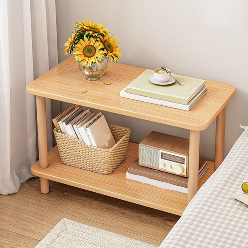 Modern Style Side End Snack Table Wooden with Storage End Table