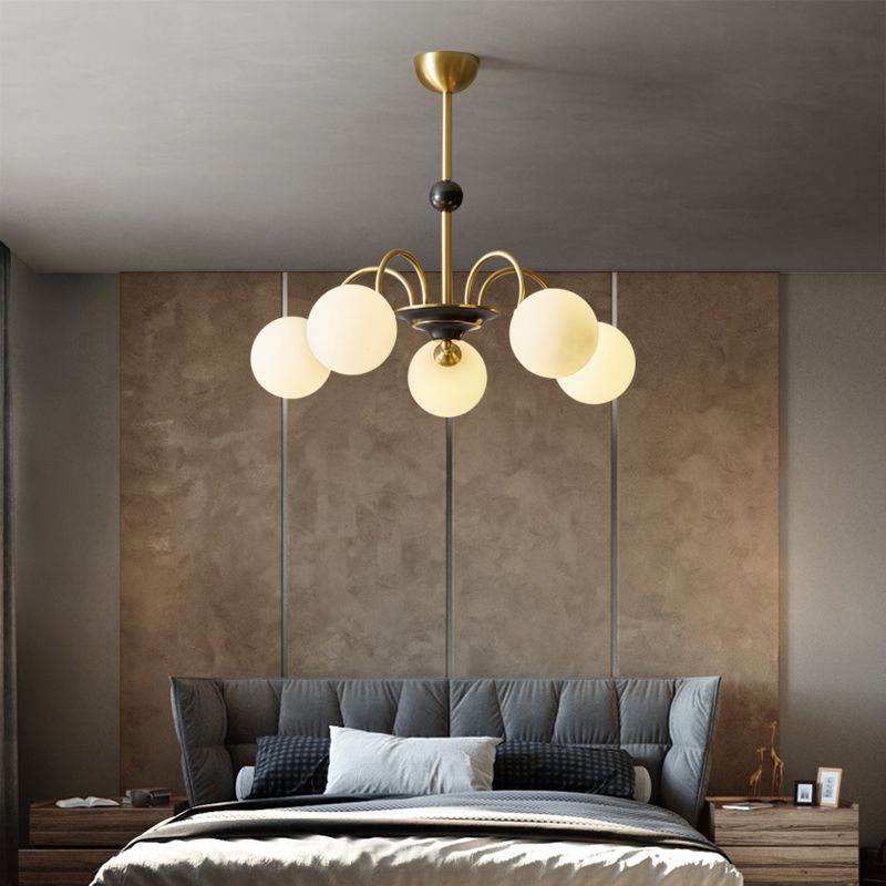 Moderne stijl Global Chandelier Multi Lights White Glass Suspension Lamp