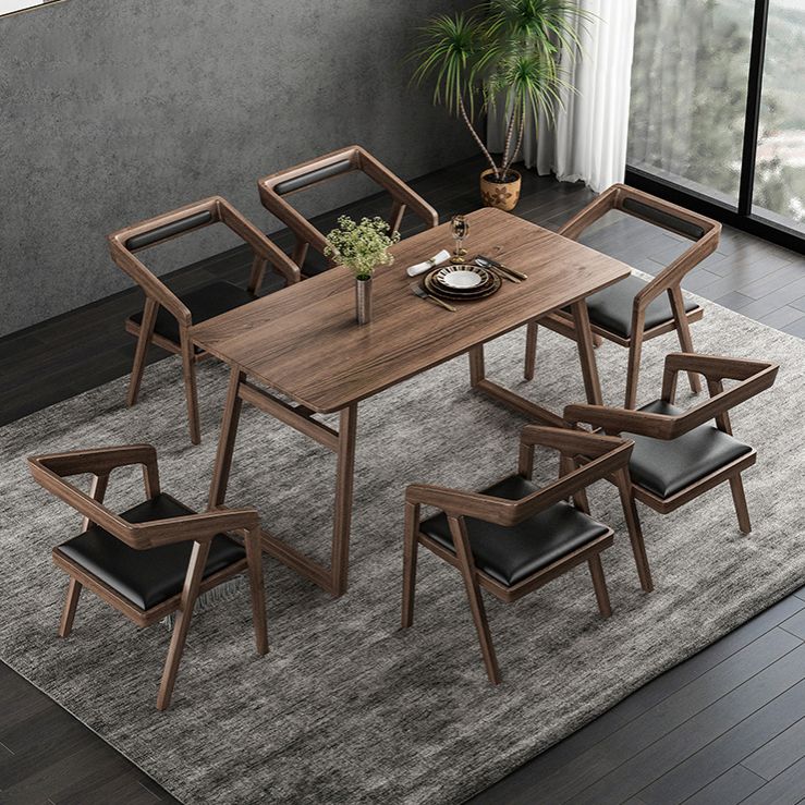 Traditional Wood Dinette Set 1/2/5/7 Pieces Rectangle Table Set for Dining Room