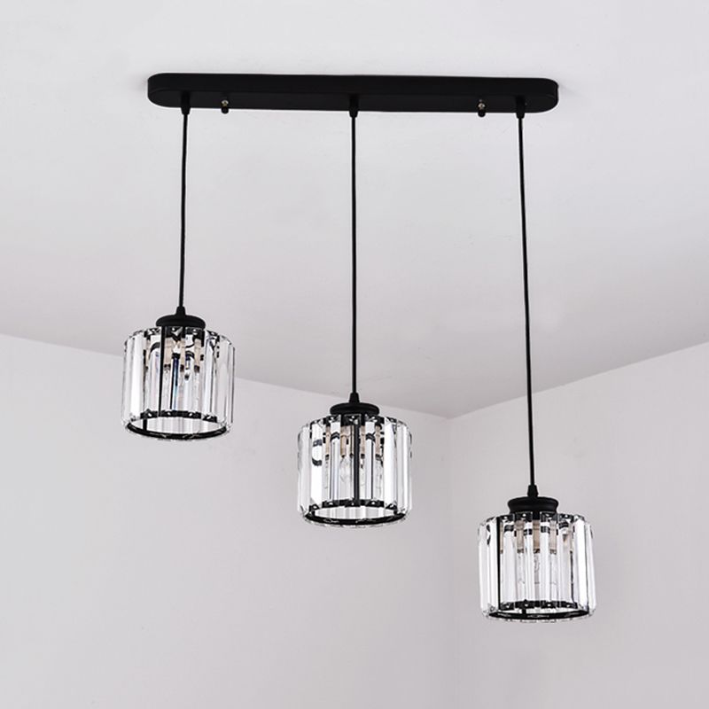 3-licht helder glazen hanglamp eigentijdse stijl in mini hanger voor eetkamer