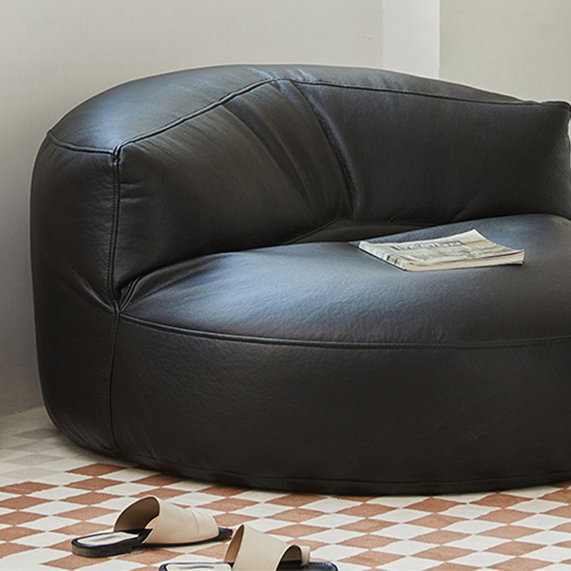 Modern Fixed Back Chair Solid Color Faux Leather Armless Chair