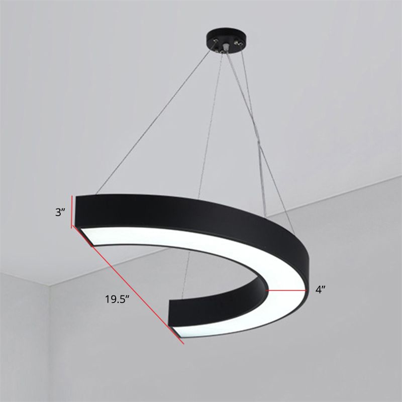 Curva illuminazione a led acrilica appesa moderna lampada lampadina per palestra