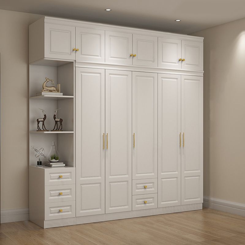 Modern Style Wooden Wardrobe White Colour Soft Close Drawer Wardrobe Closet
