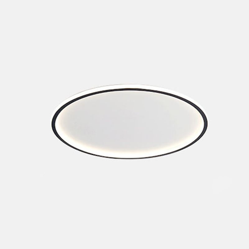 Circular Flush Ceiling Light Fixture Modern Metal LED Black Flush Mount Light Fixture