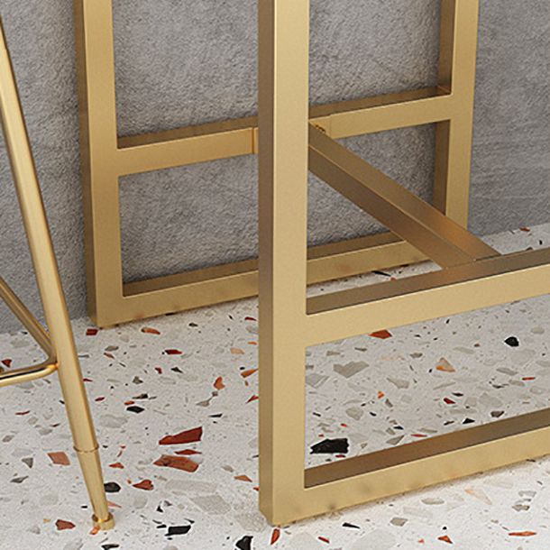 Stone Bar Dining Table Contemporary Bar Table with Trestle Base