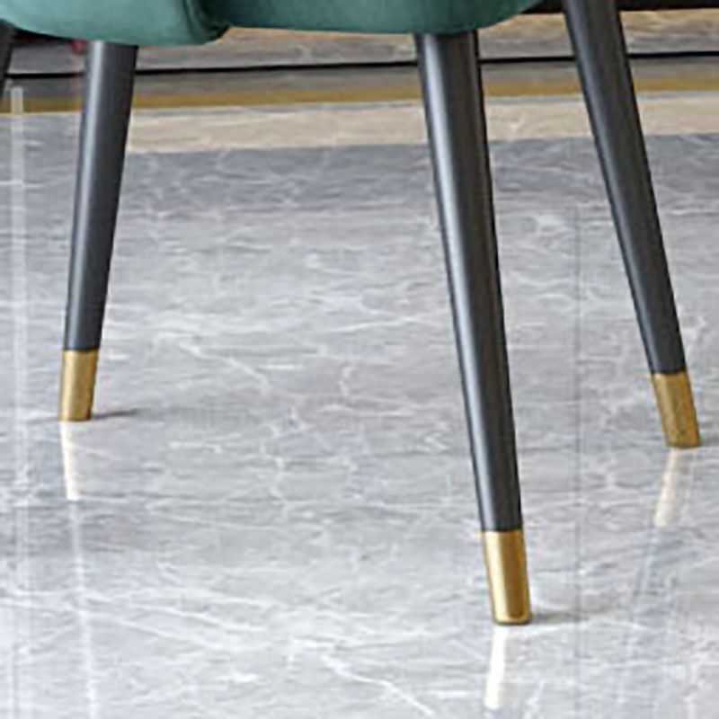 Sillas de comedor Nordic Glam, sillas laterales sin brazos con respaldo abierto para cocina con patas de metal
