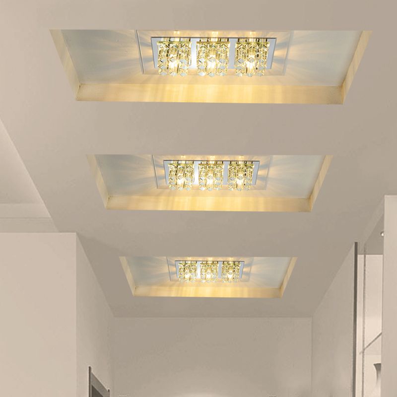 Rechteck LED Bündig Mount Licht Einfachheit Crystal Entryway Flush Mount Ceiling Licht