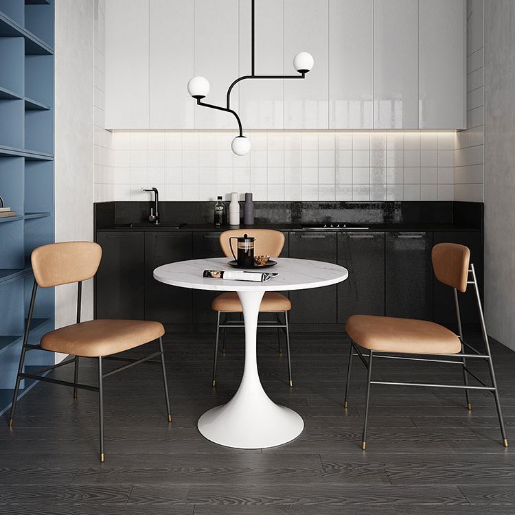 Modern 1/2/3/5 Pieces Dining Set Round Stone Dining Table for Kitchen