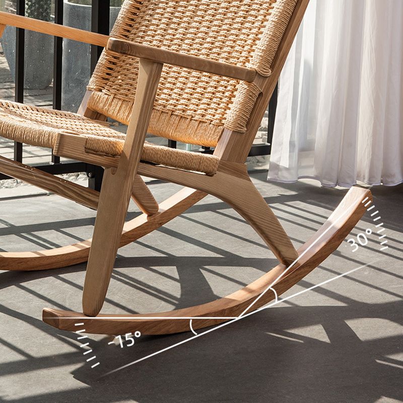Modern Style Wood Base Rocking Chair Leisure Chaise Lazy Chair for Balcony