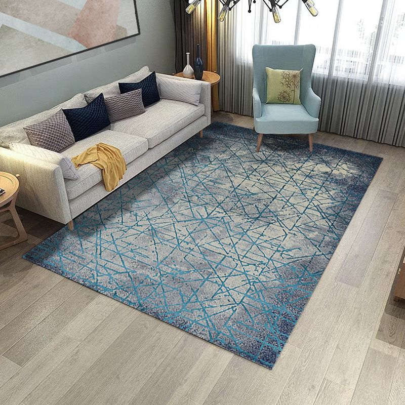 Luxury Living Room Rug Multi Color Geometric Area Rug Polypropylene Easy Care Machine Washable Carpet