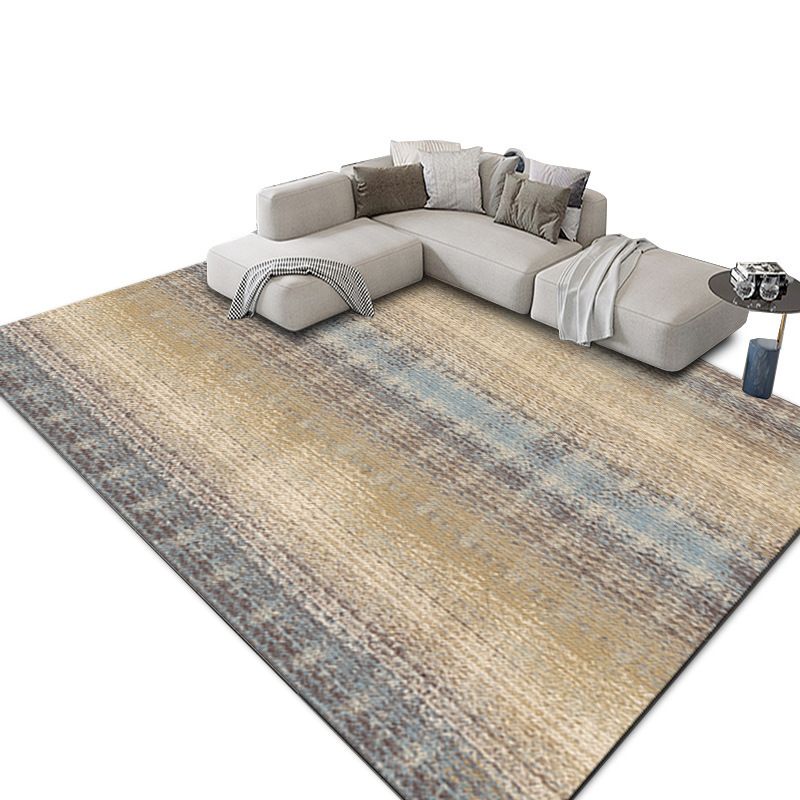 Dark Green Pattern Carpet Polyester Modern Carpet Washable Area Carpet for Living Room