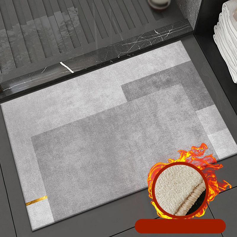 Grey Living Room Area Rug Color Block Polyester Area Carpet Anti-Slip Washable Area Rug