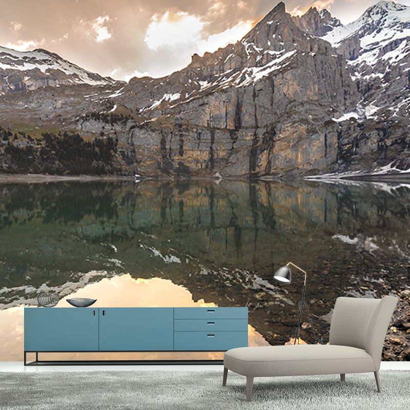 Vivid Mountain Contemporary Style Mural Horizontal Photography Living Room Wall Mural