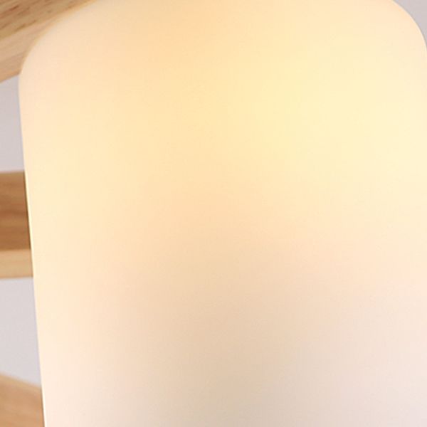 Contemporary Flush Light Fixture Wood Flush Mount Lights in Brown for Living Room