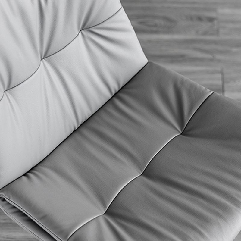 Contemporary Metal Barstool Faux Leather Counter Stool with Swivel in Matte Finish