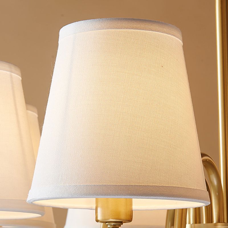 Multi-Head Chandelier Lighting Fixtures American Style Chandelier Pendant Light with Fabric Shade