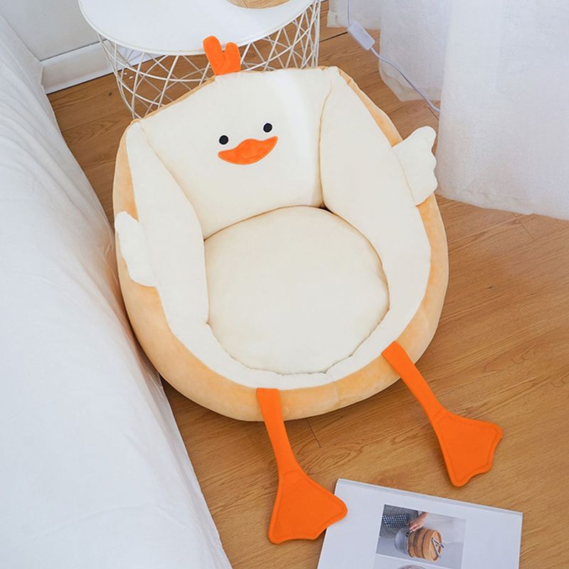 Contemporary Pouf Ottoman Velvet Upholstered Tear Resistant Animal Shape Ottoman