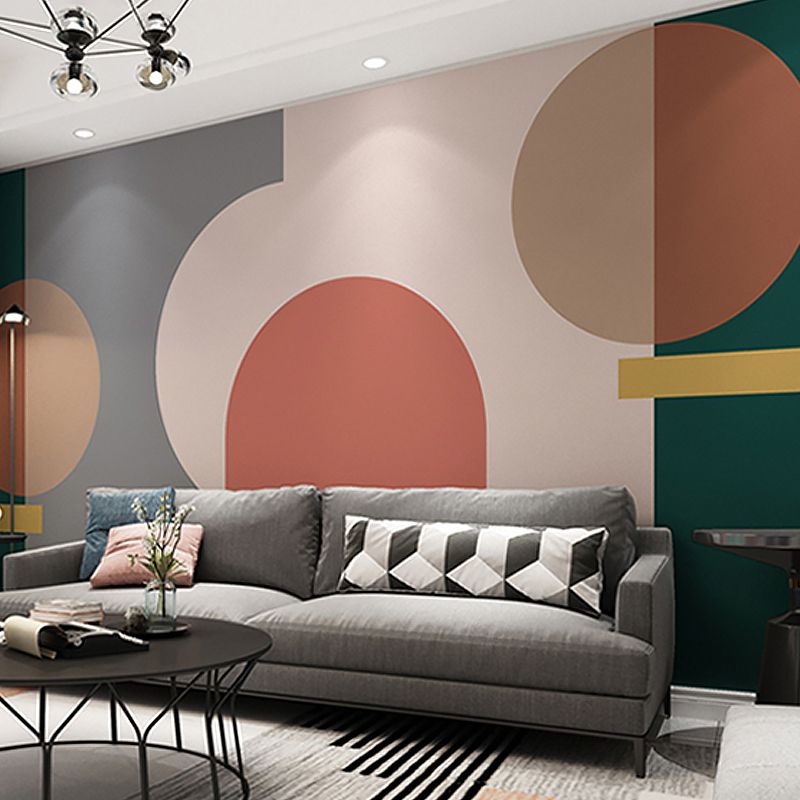 Full Size Wall Covering Unique Novelty Irregular Geometries Wall Mural in Multi-color