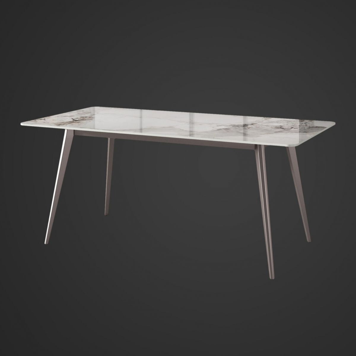 Rectangle 4 Legs Dining Table Modern Sintered Stone Dining Room Table